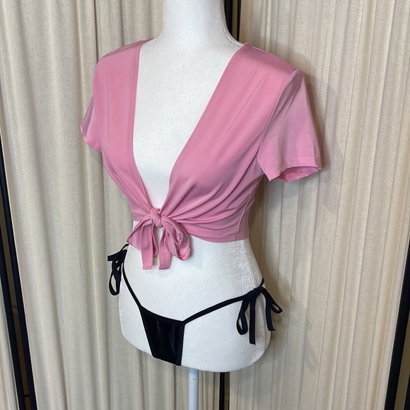 NWT- SEXY PINK SCHOOL GIRL TOP SIZE S/M - Picture 4 of 10